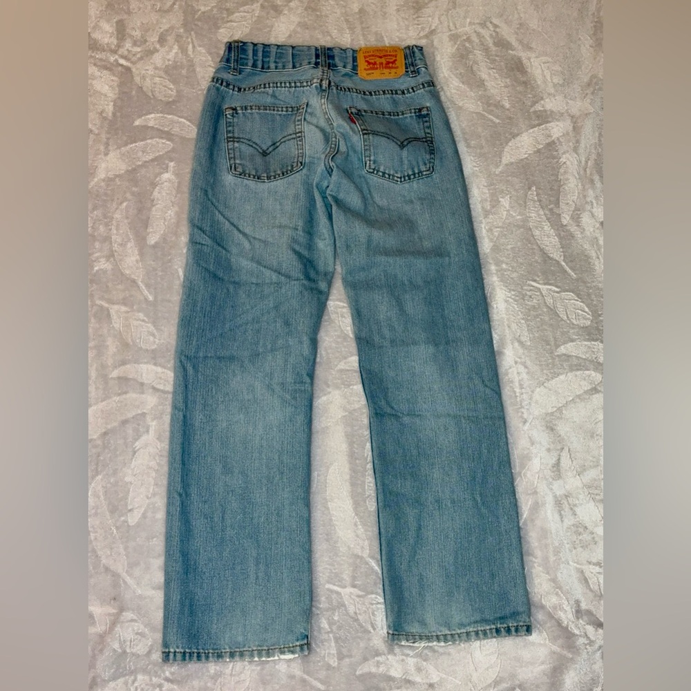 Levi's Big Kid Size 12 Jeans, Regular Fit with Adjustable Waist Built In Belt - Picture 5 of 9